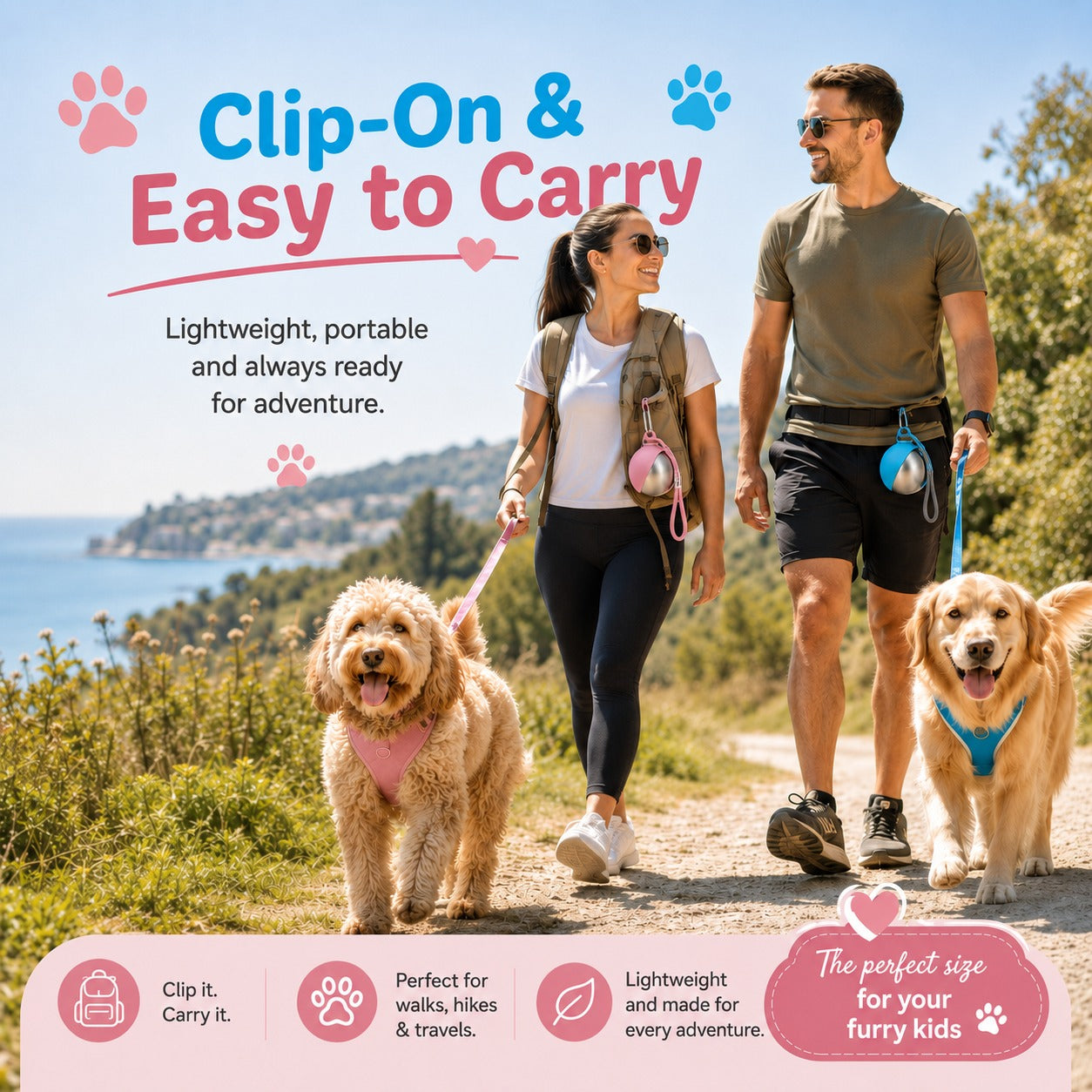 On-the-Go Dog Water Bottle | Stainless Steel | 285ml