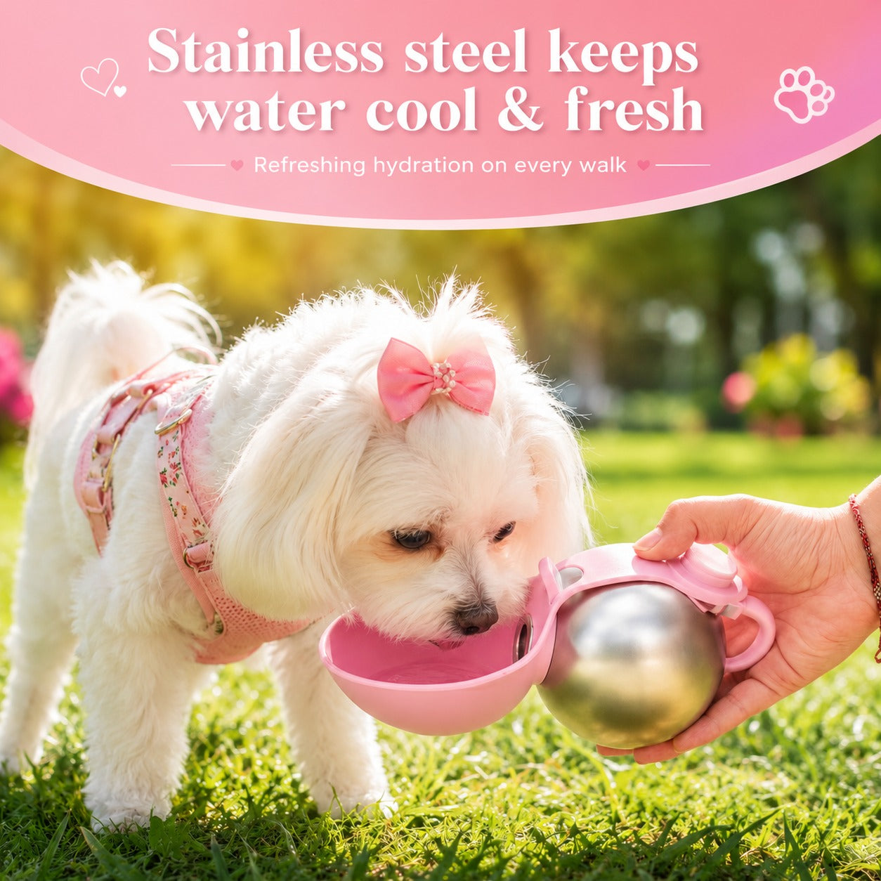 On-the-Go Dog Water Bottle | Stainless Steel | 285ml